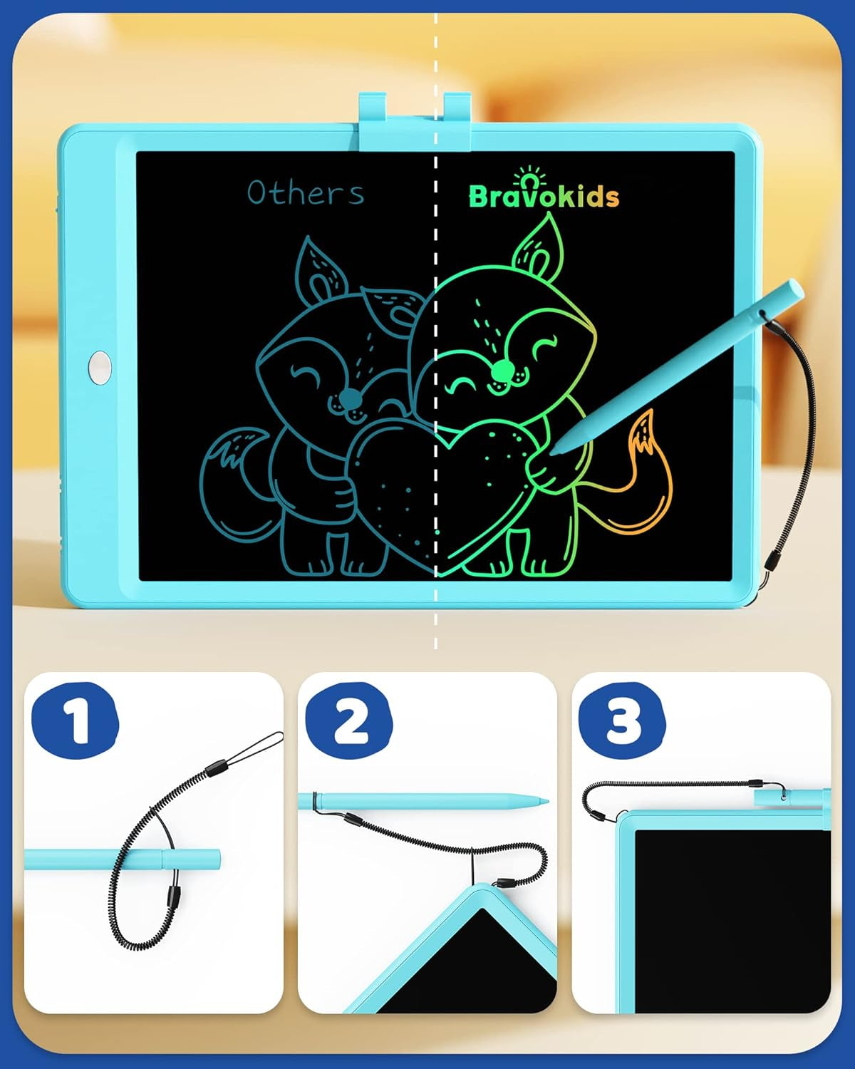 Interactive LCD Writing Tablet for Kids - 10-Inch Doodle Board, Perfect Educational Gift for Ages 3-8 (Blue)