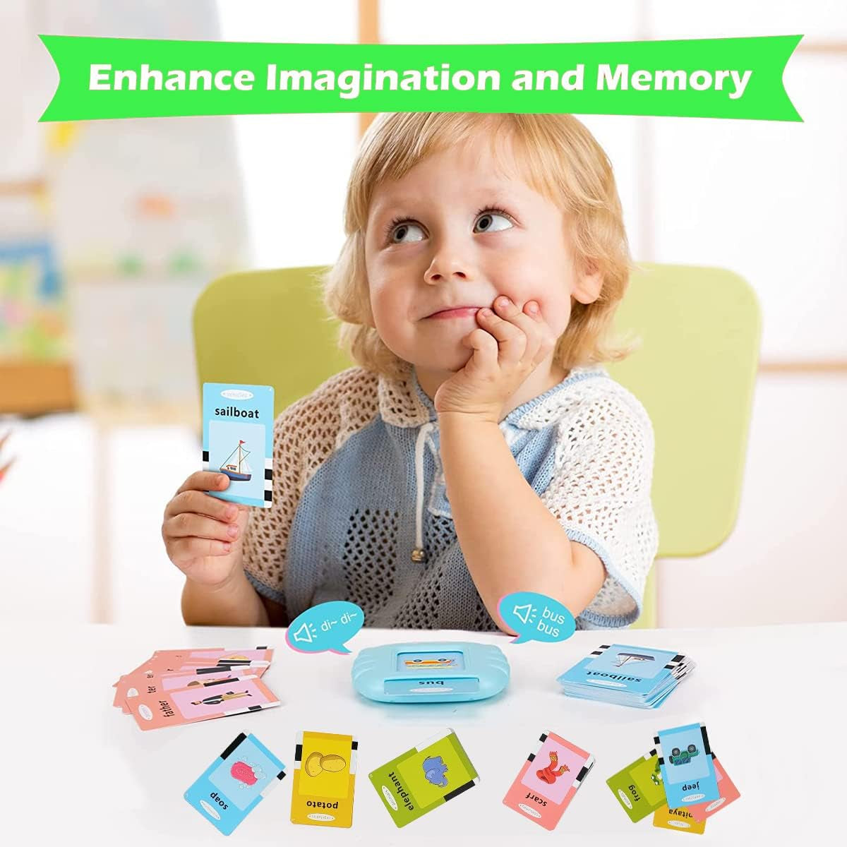 Montessori Talking Flash Cards: 224 Sight Words for Toddlers 1-4 Years - Autism Sensory & Speech Therapy Toy