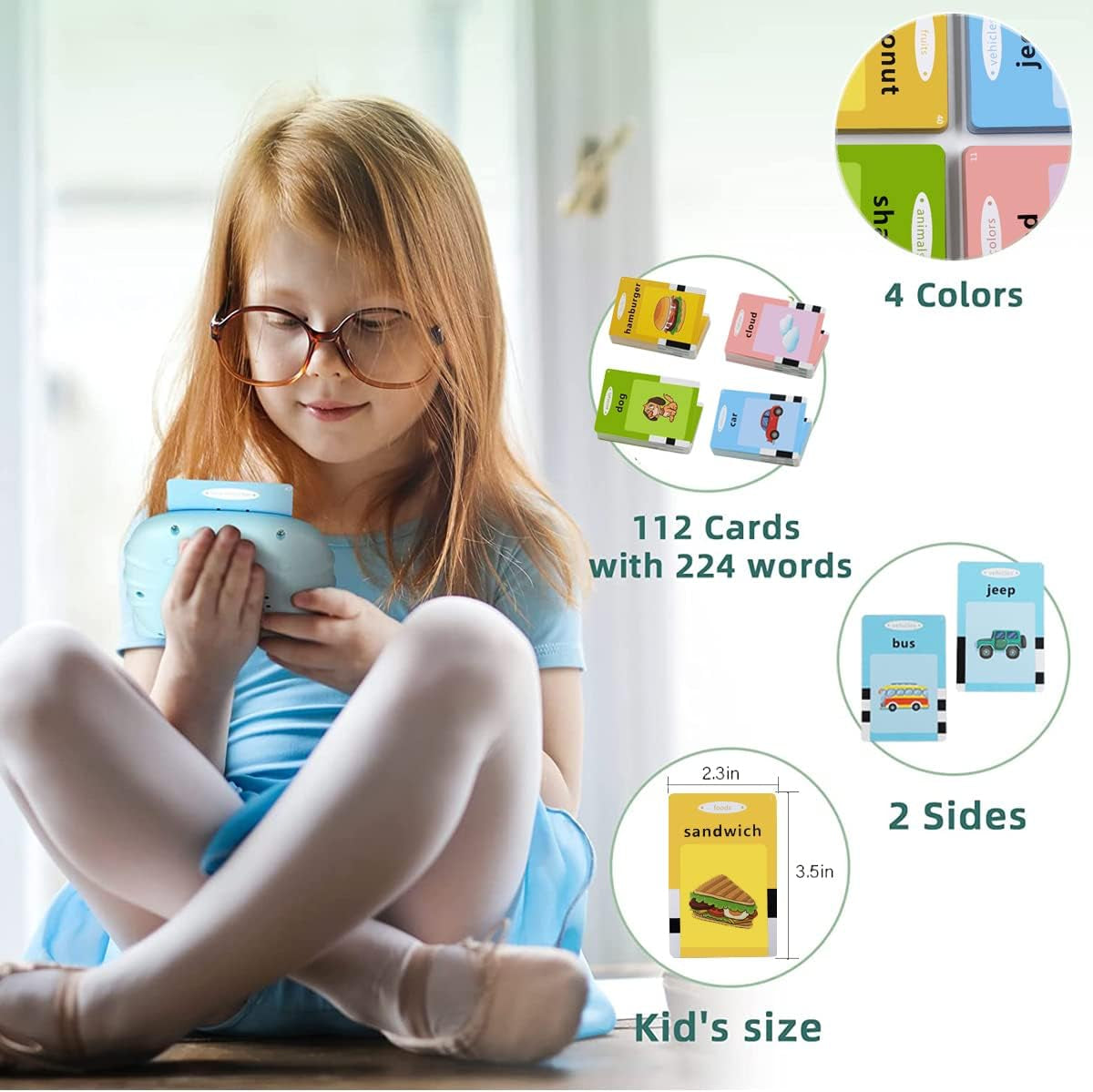 Montessori Talking Flash Cards: 224 Sight Words for Toddlers 1-4 Years - Autism Sensory & Speech Therapy Toy