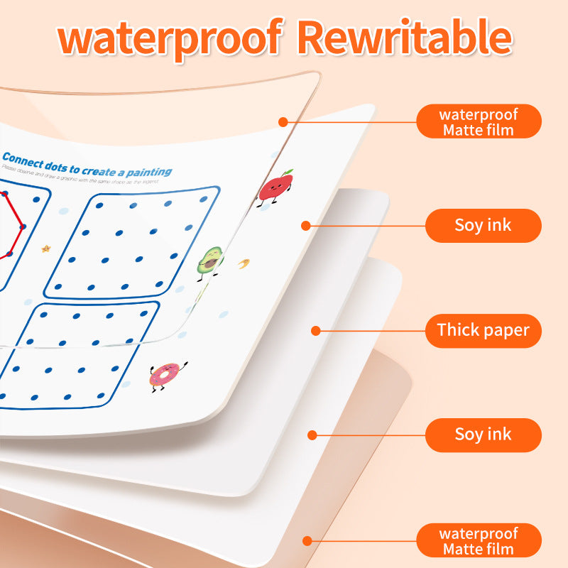 Cross-border Pen Control Training This Children's Introduction To Early Education Basic Calligraphy Kindergarten Erasable Paper Fun Baby Practice