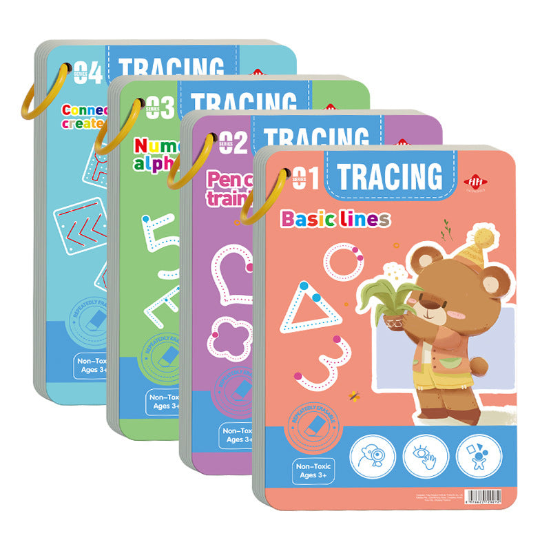 Cross-border Pen Control Training This Children's Introduction To Early Education Basic Calligraphy Kindergarten Erasable Paper Fun Baby Practice