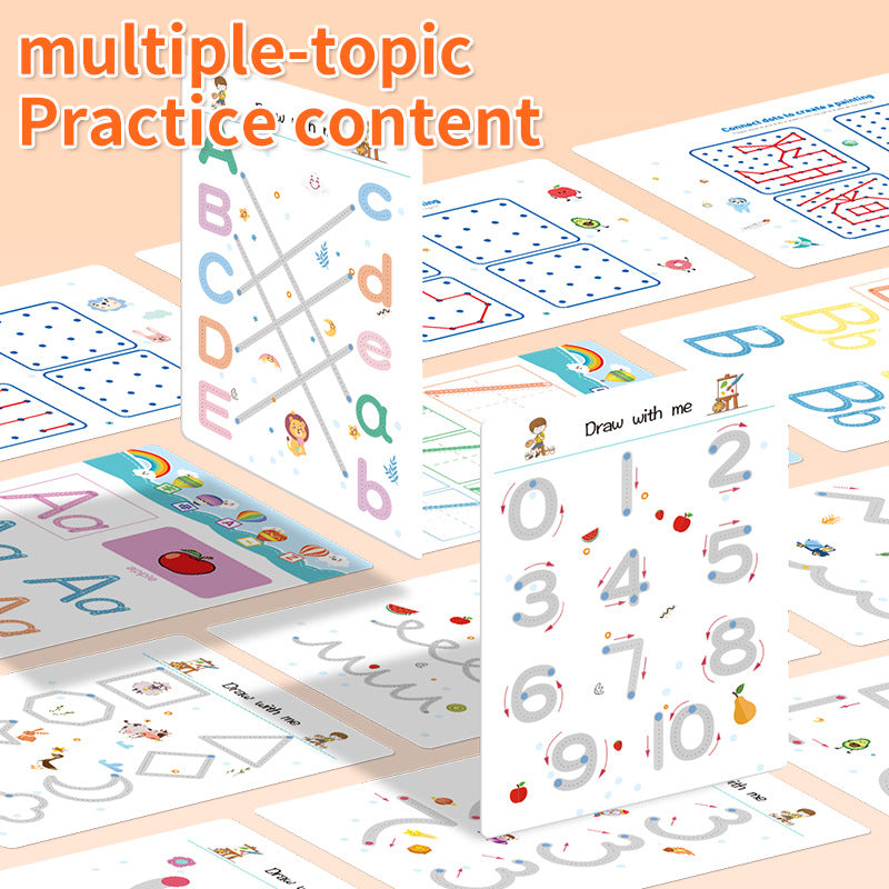 Cross-border Pen Control Training This Children's Introduction To Early Education Basic Calligraphy Kindergarten Erasable Paper Fun Baby Practice