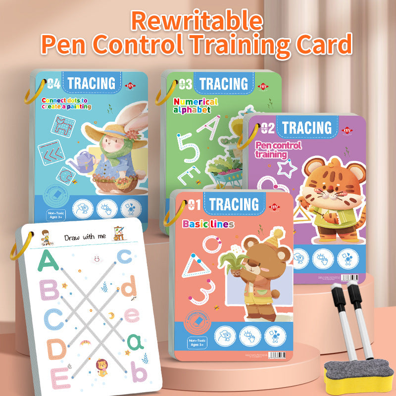 Cross-border Pen Control Training This Children's Introduction To Early Education Basic Calligraphy Kindergarten Erasable Paper Fun Baby Practice