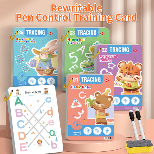 Cross-border Pen Control Training This Children's Introduction To Early Education Basic Calligraphy Kindergarten Erasable Paper Fun Baby Practice